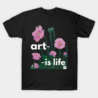 Art is Life - Bright Pink Poppies Original Art T-Shirt